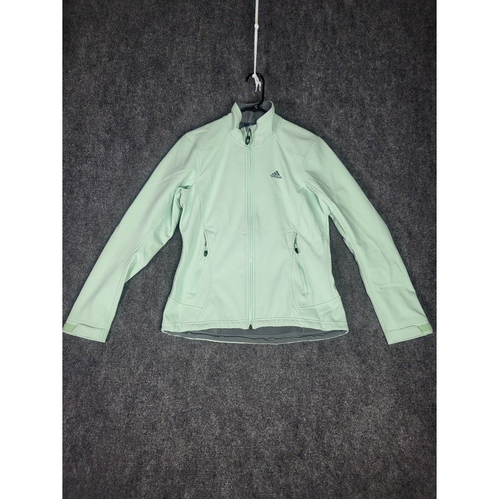 Adidas Softshell Jacket Full Zip Outdoor Athletic Mint Green Women Sz XS Workout